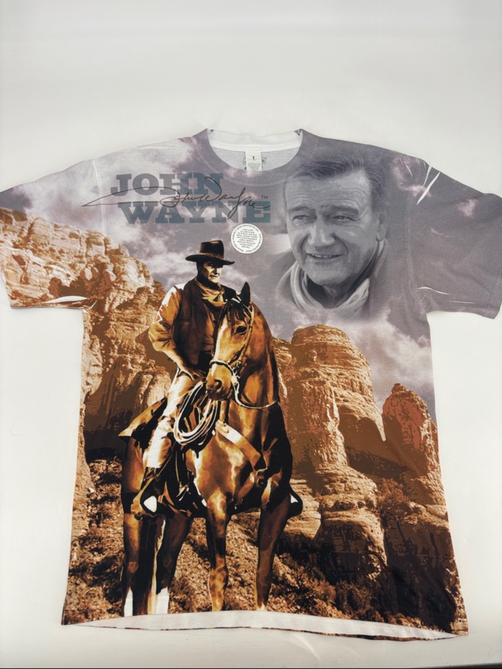 John Wayne “Duke” Hollywood Legend Western Cowboy Dye Sublimated Tee Shirt NWT
